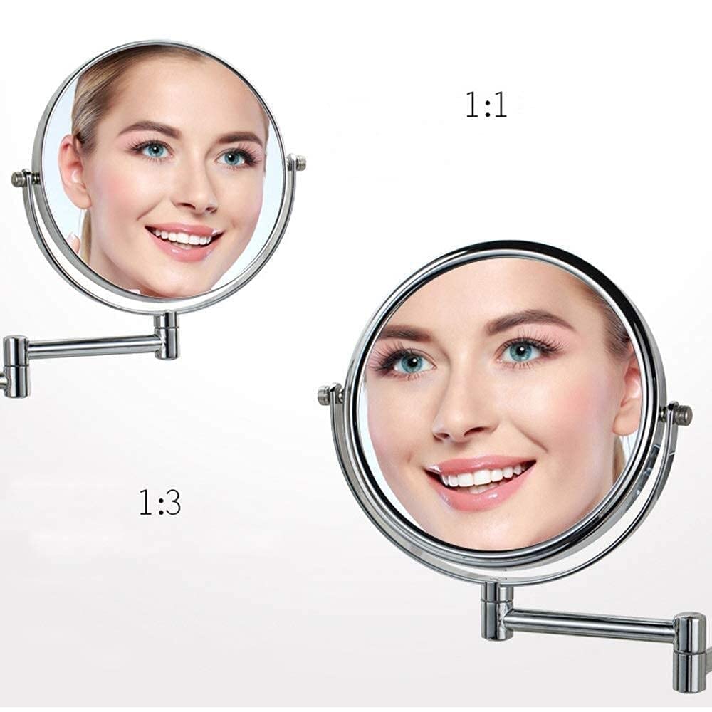 Amazon.co.jp: 家庭用浴室ミラー、化粧鏡 360°回転 金属製壁掛け式 7