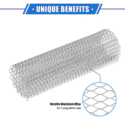 Image of Car Grill Mesh, 40 inchx13 inch 25x11mm Hexagon Hole Car Pickup Truck Grille Mesh Sheet Air Intake Insert Universal for SUV Multifunctional Aluminum Alloy Silver Tone