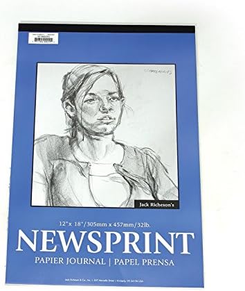 Jack Richeson 100217 Rough Newsprint 50 Sheet, 12" x 18"