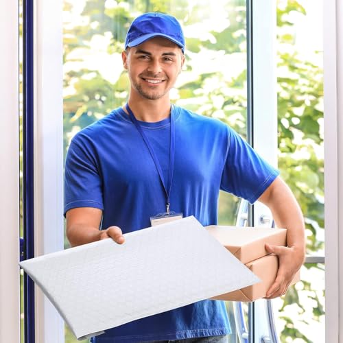 Image of Fuxury Bubble Mailers 10.5x16 inch White Padded Envelopes 3750Pack Bulk Strong Adhesion Full Pallet of Padded Mailers Thick Bubble Envelopes for Small Business Mailing Books Clothes Makeup Supplies