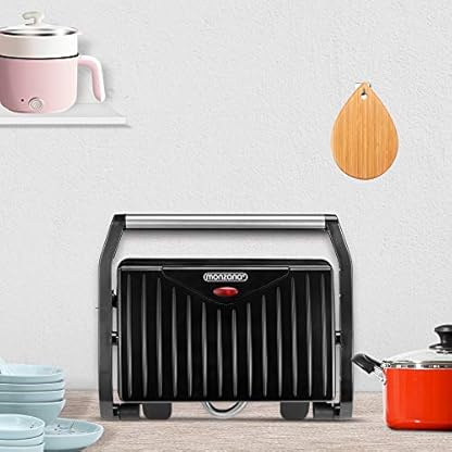 MONZANA® Kontaktgrill Antihaftbeschichtung Cool-Touch Sicherheitsverschluss Küche Tischgrill Sandwich Toaster Elektrogrill Panini Maker 750W Schwarz – Bild 5