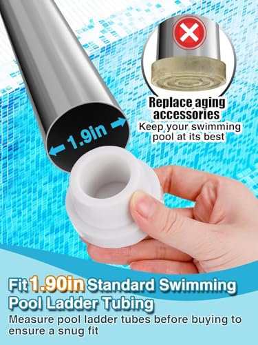 2 Stück Poolleiter Gummipuffer, Pool Ladder Bumpers, Weiß Pool Leiter Zubehör Schwimmbadleiter Gummistecker, Poolleiter Stoßfänger Poolleiter Puffer, Poolleiter Gummistopfen für Schwimmbadleitern