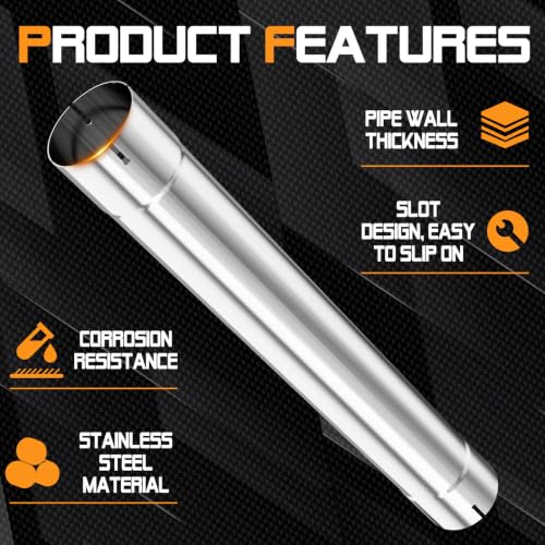 A-KARCK 4'' Muffler Replacement Pipe, Straight Exhaust Pipe 4'' Stainless Steel 30" Long Mandrel Exhaust Tube by A-KARCK - Used condition - Image 3