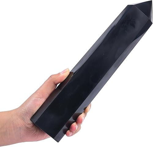 Miniatura 9 de AMOYSTONE 1 varita de aventurina verde, columna hexagonal de cristal curativo natural, 6 torres de cristal facetadas, reiki yoga, 0.6-1.1 libras