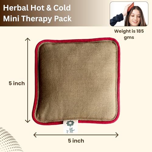 Image of Mini Herbal Heating Pad for Toothache & Pain Relief | No Gel Hot & Cold Therapy Pack | Handmade Khadi Cotton Compress with Natural Herbs for Rheumatic Pain, Cramps & Muscle Relief