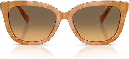 COACH Womens HC8453U Universal Fit Square Sunglasses, Blonde Tortoise/Olive Canary