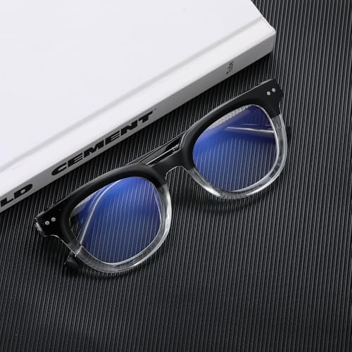 Image of Blue Light Glasses for Woman /Men TR90 Computer Eyeglasses with Anti Eyestrain & UV Glare (Black /Transparent)