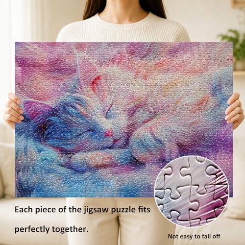 Puzzle de 1000 Piezas para Adultos Gato Dulce Durmiendo 28 x 20 pulgadas miniatura 2
