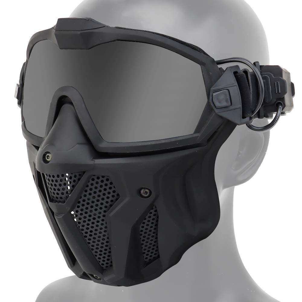 ATAIRSOFT Tactical Airsoft Anti-vaho Anti-Ultravioleta UV Gafas de protección y máscara de Malla con Lentes Intercambiables