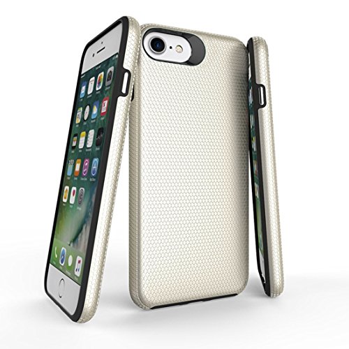 iPhone 7/8 Carcasa cromatica Plateada Antideslizante con Botones, Color Oro