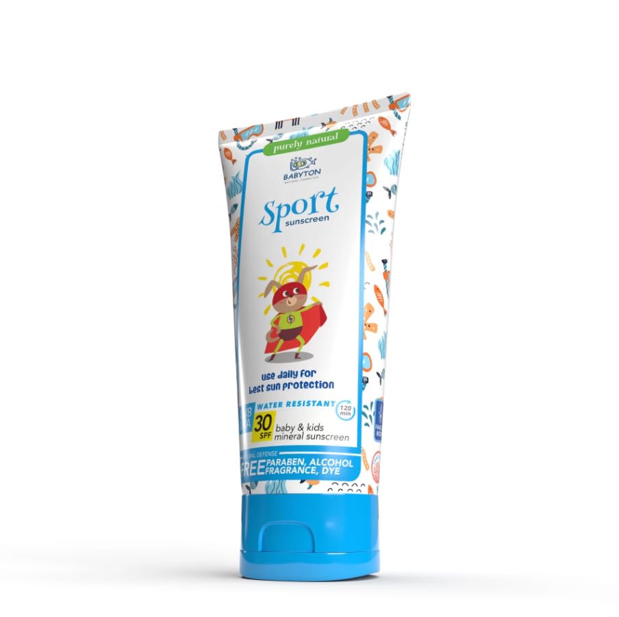 Babyton Sport SPF 30 Water Resistant 100 ml Mineral Sunscreen for baby& kids -Non Nano Zinc Oxide%20 No Parabens or Sulfates - Image 4