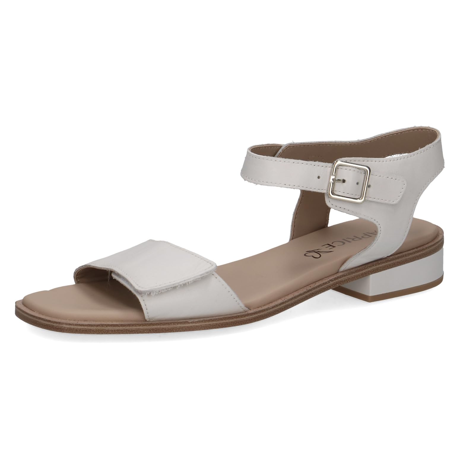 Caprice women's heeled sandal in leather, White (WHITE NAPPA), 7.5 UK