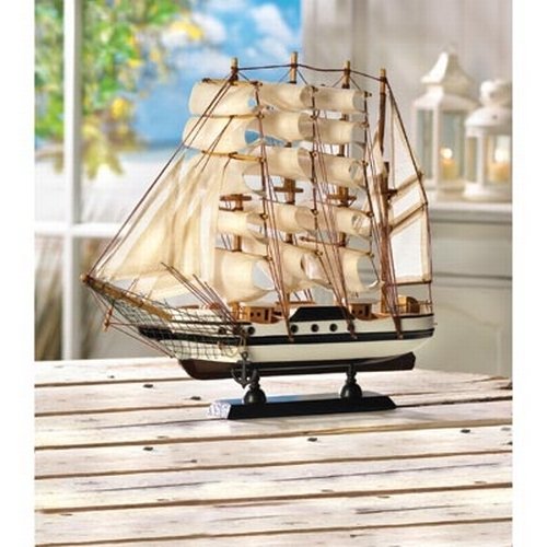 Gifts & Decor Zingz & Thingz Ahoy Collection Wooden Passat Ship Model, 13x2.75x12 - Image 2