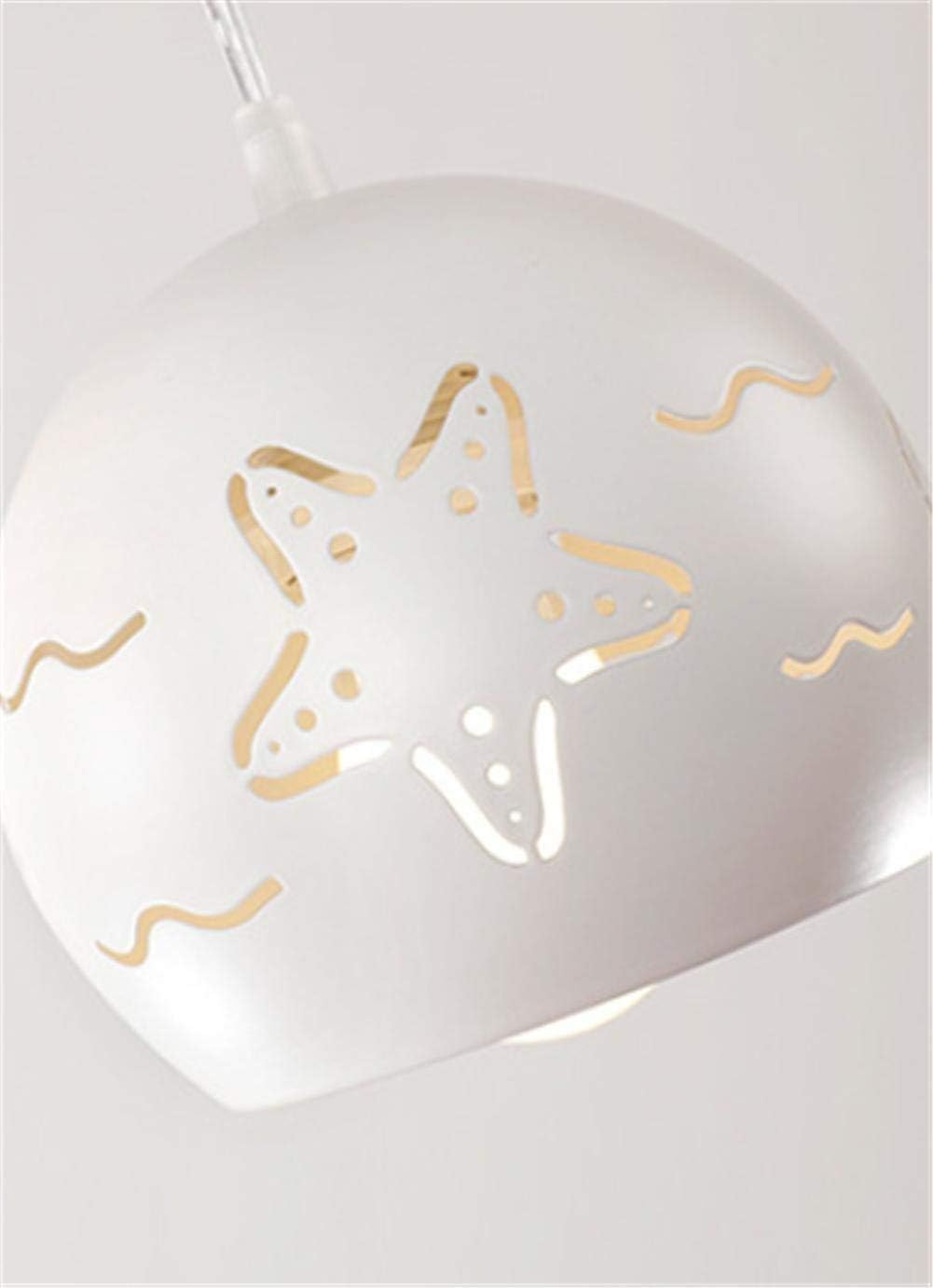 White Five-Pointed Star Led Ceiling Light Iron Ceiling Lamp Ceiling Lamp Bedroom Living Room Dining Room 3 Bulbs Warm Light