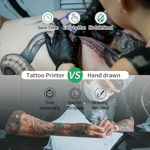 JimKing 113E Wireless Tattoo Transfer Stencil Printer, Bluetooth Thermal Copier Machine, Tattoo Printer for Tattoo Artists, Compatible with Smartphone & Pc