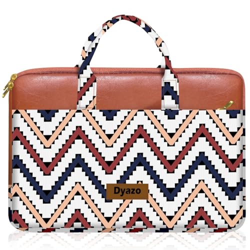 Image of Dyazo Laptop Bag 13-13.3 Inch for Woman | Jute & Vegan Leather Handcrafted Sleeve Case | Stylish Office Handbag for Work, College & Travel | Compatible for MacBook Air /Pro, HP, Dell, Asus and Lenovo