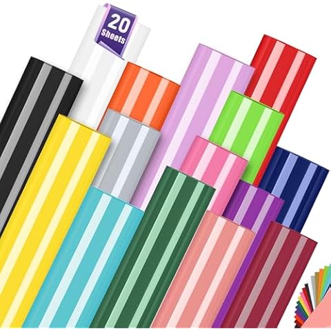 YAFLC Multi Permanent Vinyl, Permanent Vinyl for All Cutting Machine, 12"x10" Self Adhesive Vinyl Sheets Stickers for Car Decal, Decorations, DIY Mugs Cover