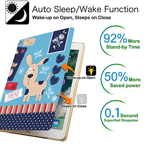 Image of DuraSafe Cases for iPad PRO 11 Inch 1 Generation [Pro 11 1st 2018 ] A1980 A1934 MTXN2HN /A MTXP2HN /A MTXR2HN /A MTXQ2HN /A Ultra Slim Printed Smart PU Leather Flip Folio Book Cover - Puppy Friend