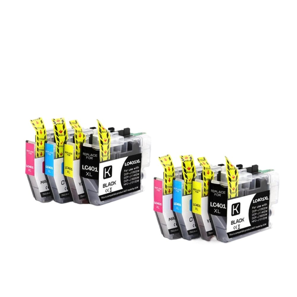Cartucho de tinta LC401XL compatible con impresoras Brother MFC-J1010DW y MFC-J1170DW pack de 8 2