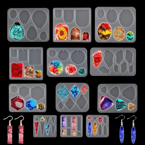 EPODA Silikonform Schmuck 12 Stück, Epoxidharz Formen Schmuck,...