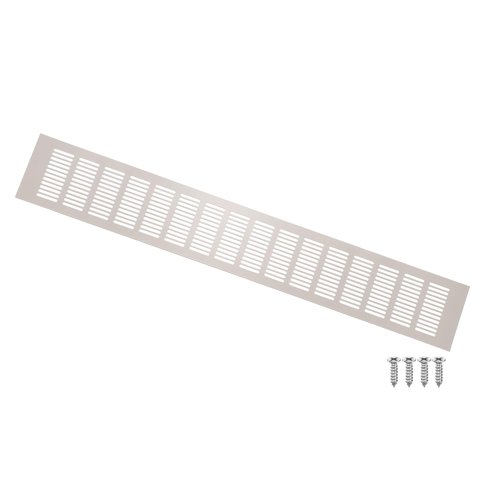 Grille d'aération de porte uxcell 70x10 cm grise avec vis pour armoire