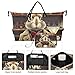 Duffel Bag for Travel & Makeup Pouches Set of 2, Fashion Women Gym Bag Tote Duffel for Traveling Cartoon Rabbit Vintage Bunny
