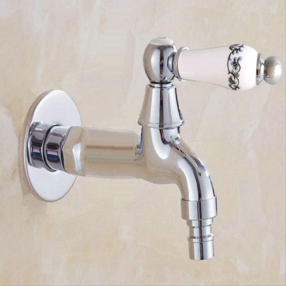 Polished Chrome Wall Mounted Garden Washing Machine Water Tap Faucet Brass Mop Pool Sink A
