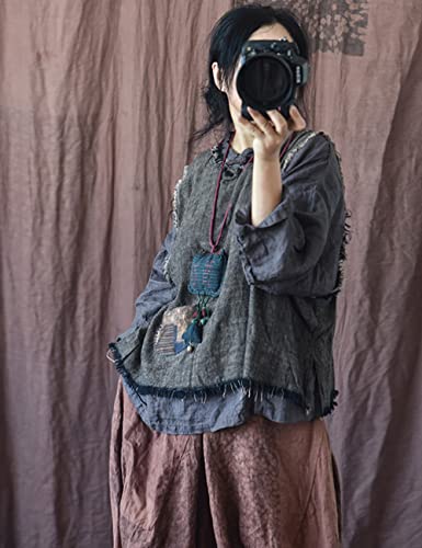 NFYM Women Hippie Clothes Distressed Hem Sleeveless Tank Crop Pullover Tops Vintage Vest4