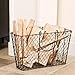 Wood Basket Kindling Bucket Firewood Log Store Holder Hand Woven Wire Recycled Iron Fireside Storage Accessory Wood Basket Kindling Bucket Firewood Log Store Holder Hand Woven Wire Recycled Iron Fireside Storage Accessory