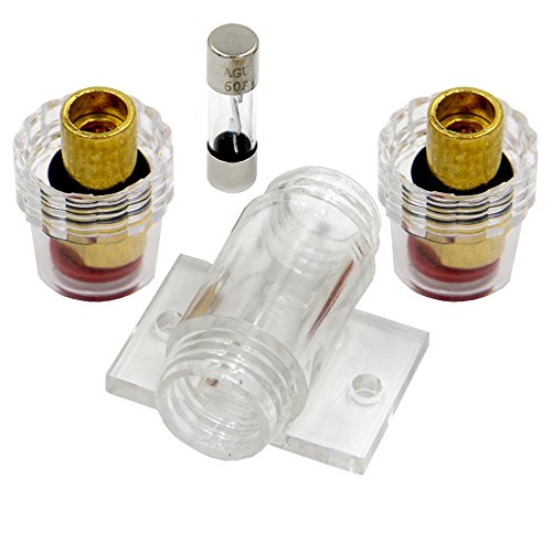 Zookoto 2Pcs 60Amp Inline Agu Fuse Holder Fuse Block Fits 4/8/10 Gauge Wire With Fuse #TOP4