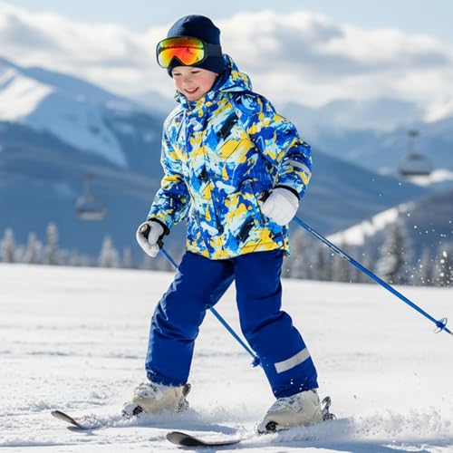 Gogokids Boys Girls Snowsuit Kids Winter Jacket and Snow Pants Set for 3-10 Years3