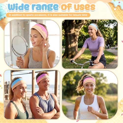 Image of 18 Pcs Sports Sweatbands for Men Women Camo Headbands Workout Non Slip Headbands Breathable Head Band Fitness Stretchy Unisex Hairband for Yoga Running Cycling Ball