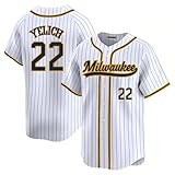 Custom Mens/Women/Youth Milwaukee White Christian Yelich Baseball Stitched T-Shirt for Sports Fan