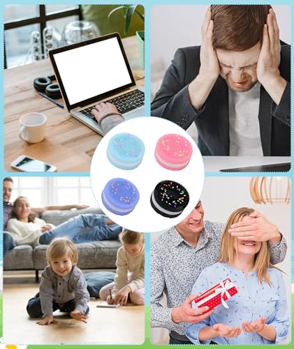 Image of Taba Squishies 4-Pack, Soft Silicone Stress Relief Toys for Adults & Kids, Fufu Squishy Anxiety Relief Set, Squishy Sensory Fidget Toys for Office, Study, and Travel, 6.5 x 6.5 x 2.5 cm