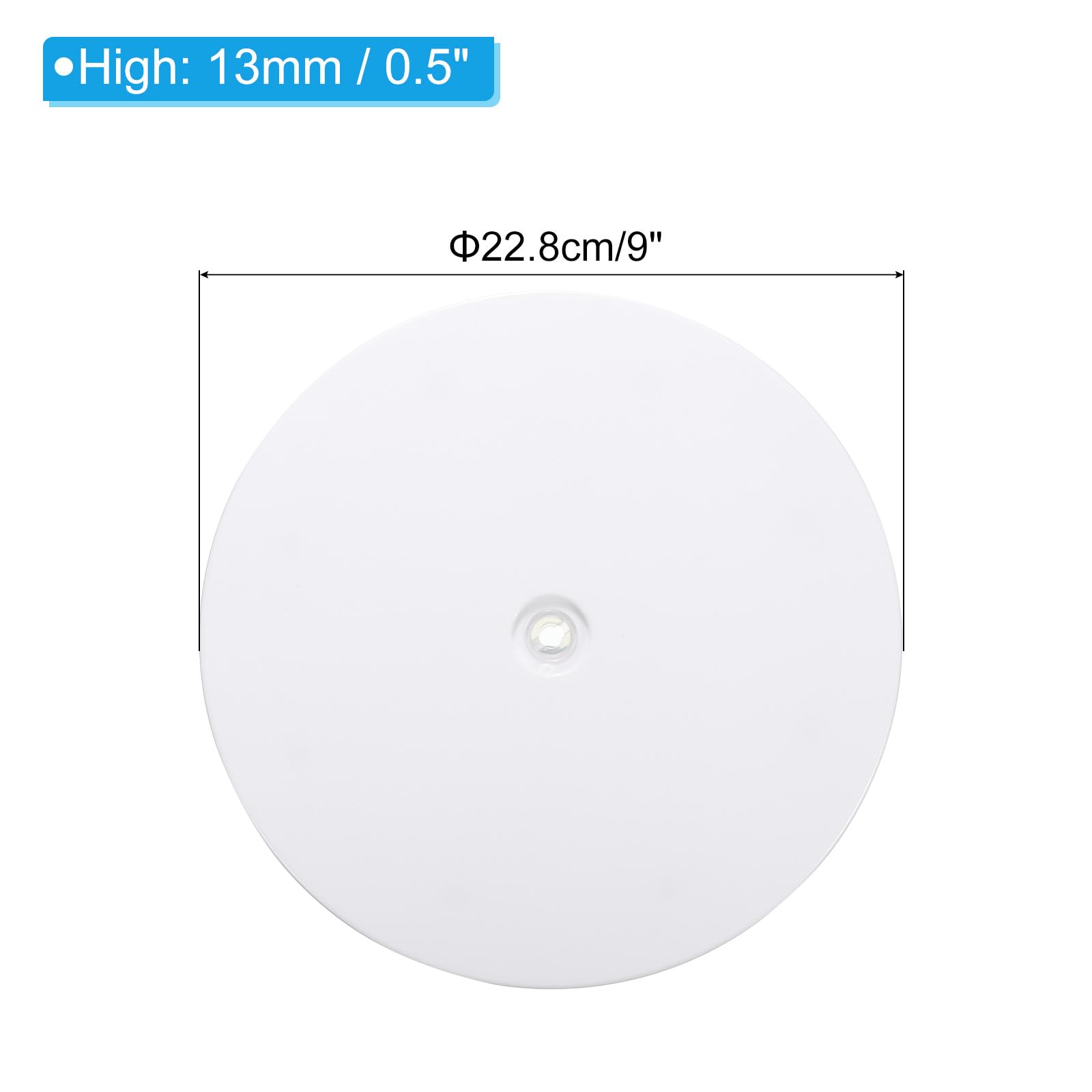 PATIKIL 9" Pesante Supporto Girevole con Acciaio Sfera Cuscinetti Giradischi Rotazione 360° Base Lazy Susan per Grande Schermo TV Computer Monitor Bianco