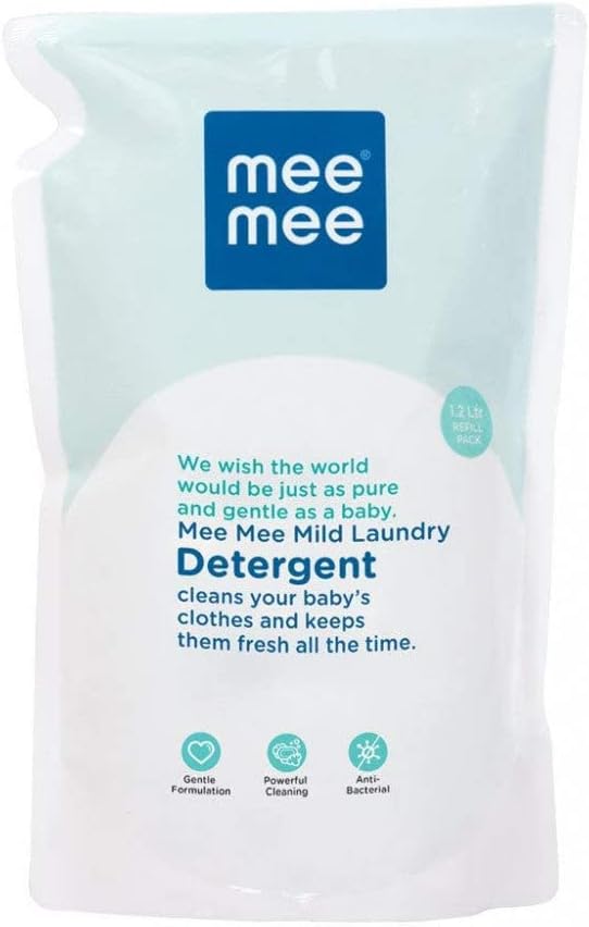 Mee Mee Baby Liquid Detergent 1 L | pH Balanced, Free from Harsh Chemicals, Safe for Mother’s Hands & Baby’s Skin | Anti-Bacterial, Removes Stains & Odor with One Drop, Hypoallergenic | Mild Scent