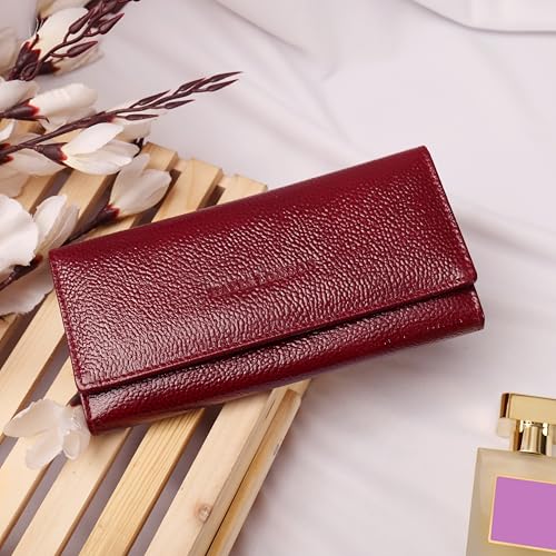 Image of Hayes London Ladies Purse for Women, Pure Leather Wallet, Gifts for Women, RFID Blocking Bi-Fold Clutch for Women (Verve Brown)