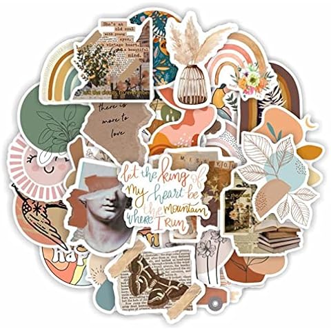 10/30/50pcs Cute Cartoon Art Bohemian Aesthetic Stickers Graffiti Decals Scrapbooking Laptop Phone Funny Sticker for Kids Girls Cover