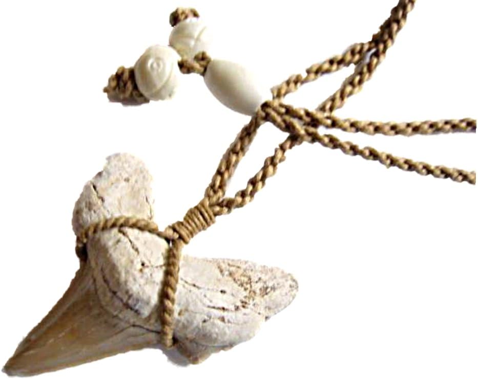 HAWAIIAN PENDANT NECKLACE LARGE FOSSIL SHARK'S TOOTH