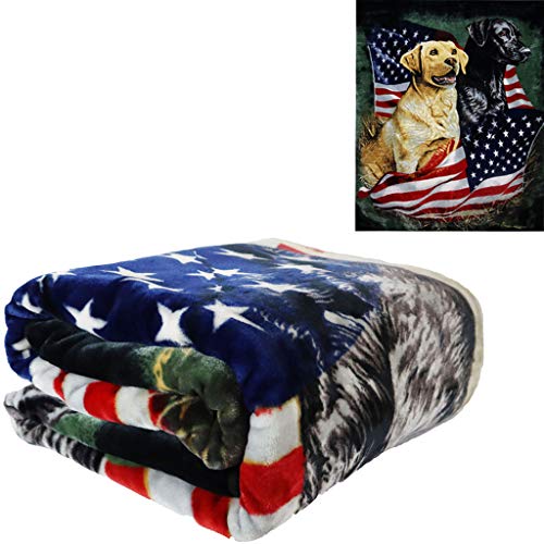 Dogs With American Flag Blanket