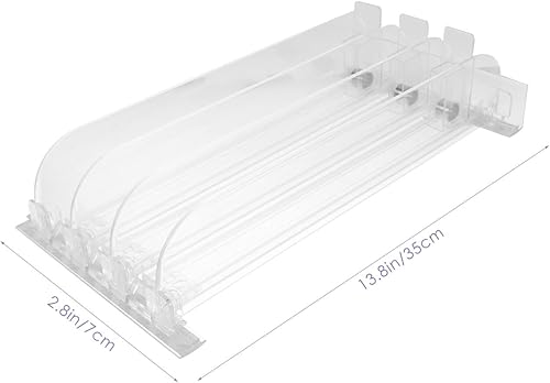 Miniatura 7 de BESTonZON Organizador de bebidas para nevera, estante de soda autoempujable, organizador de latas de bebidas, empujador de bebidas, organizador de