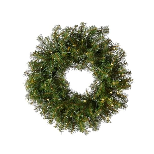 National tree company pre lit artificial christmas wreath green norwood fir white lights christmas collection 24 inches  urban country home decor