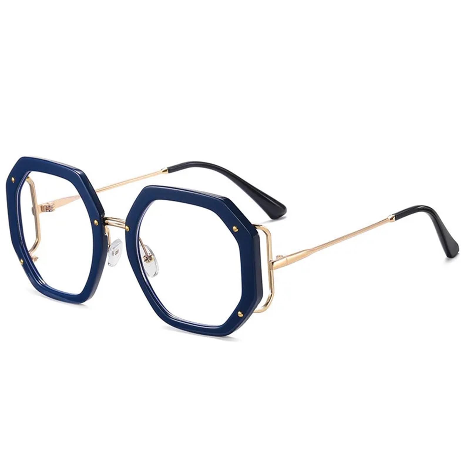 Oversized Round Women Glasses Fashion Metal Frame Clear Lenses Reading Computer Men Eyewear Frame