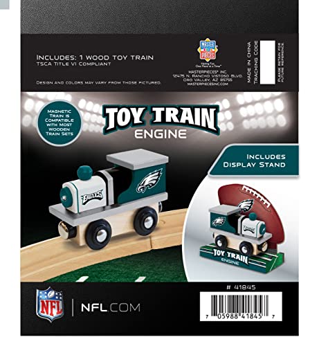 Image of MasterPieces NFL Philadelphia Eagles Real Wood Toy Train, For Ages 3+