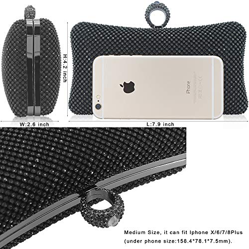 Image of Dexmay Rhinestone Clutch Purse with Crystal Clasp Evening Handbag for Bridal Wedding Party