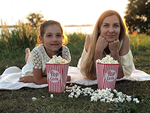 Striped Movie Theater Popcorn Bags - 25 Pack Paper Red Popcorn Boxes - Retro Box Pop Corn Design Candy Container Party Food Favor For Birthdays And Carnival Parties #TOP3