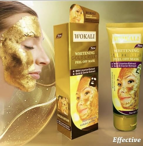 Image of Whitening 24k Gold Caviar Peel off Mask || Glowing, Brightening & Radiant skin || Boosts Collagen || Hyaluronic acid || Vitamin A & E || Remove impurities, dirt & dead skin || for men & women both || 130g