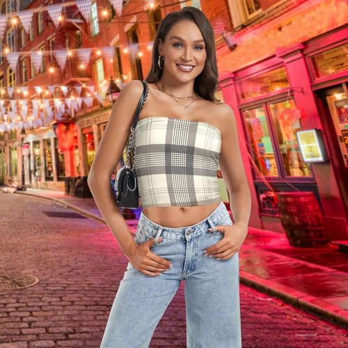 Vintage Birds Flower Butterfly Sexy Crop Tops for Women Non Slip Strapless Tank Top Stretch Tube Top for Teen Nursing 6