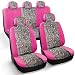 CarsCover Real Pink Camo Seat Covers Maple Forest Tree leaf Pattern Camouflage for Auto Truck Car SUV Women Style Seat Cover (9pc Low Back)