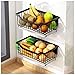 TOMAO Cesta Colgante Frutero Pared, Cesta Colgante de Cocina, Cesta Colgante Metalica para Organizador, Estanteria Baño Pared, Acero Inoxidable cestas almacenaje, Fuerte Capacidad De Carga(Color:2个)